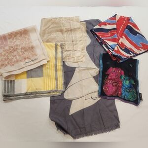 Mixed Lot Of 6 Silk Polyester Scarves
